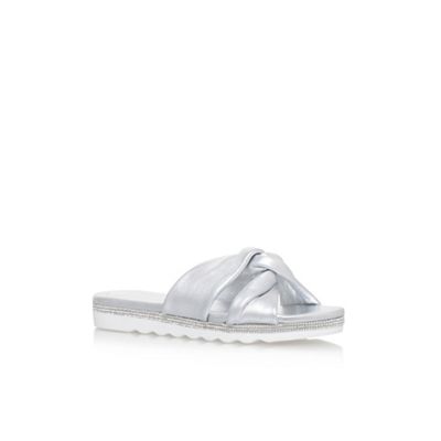 Silver 'Strobe' flat sandals